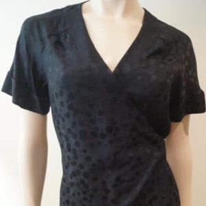 Marc by Marc Jacobs Black Cherry Jacquard Wrap Blouse